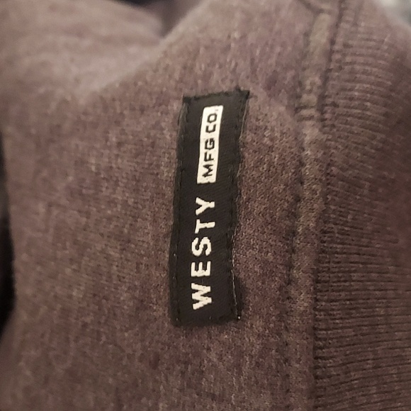 Westy Tiger with Embroidered Flowers Dark Gray Hoodie Size Large - Picture 3 of 9